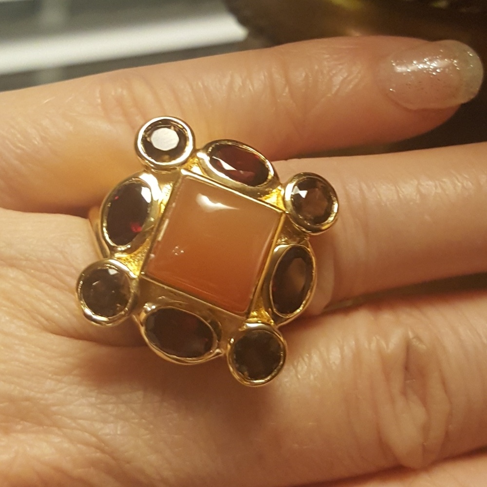 Red Ruby stone/Pink Simulated stone Ring